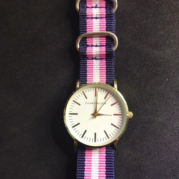 Charter Club Watch – Model 17760, Striped Fabric Strap - Picture 3 of 3